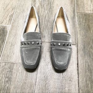 Nine West Gray Velvet and Stud Xiamarao flats